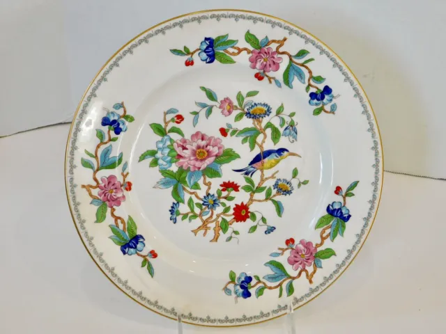 Aynsley John Pembroke 10 1/2" Dinner Plate Asian Motif w Birds Flowers
