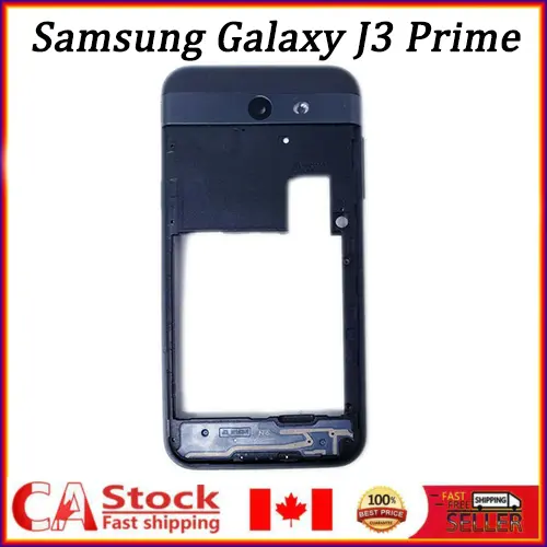 for Samsung Galaxy J3 Prime Middle Frame Bezel Middle Plate Replacement W/ Lens