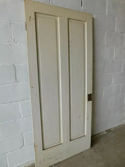 1800's Antique Wood DOOR Interior Two Raised Panel ITALIANATE Style Fir ORNATE 8