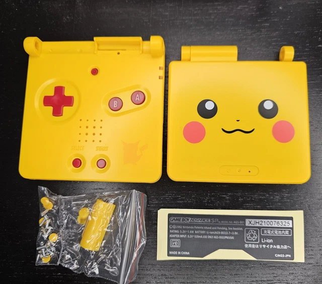 NINTENDO PIKACHU POKEMON Shell Game Boy Advance SP Replacement Housing ...