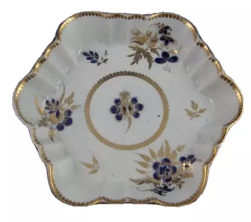 Ancien 18thC Caughley Porcelaine Dresden Fleurs Tea Pot Undertray Anglaise