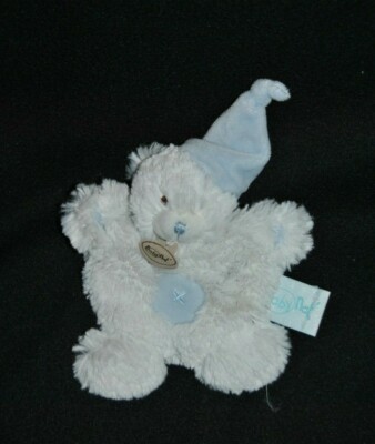 Doudou BABYNAT BABY NAT DOUDOU OURS PLAT BLEU GRIS BN659 CROIX BONNET JAMAIS SERVI 