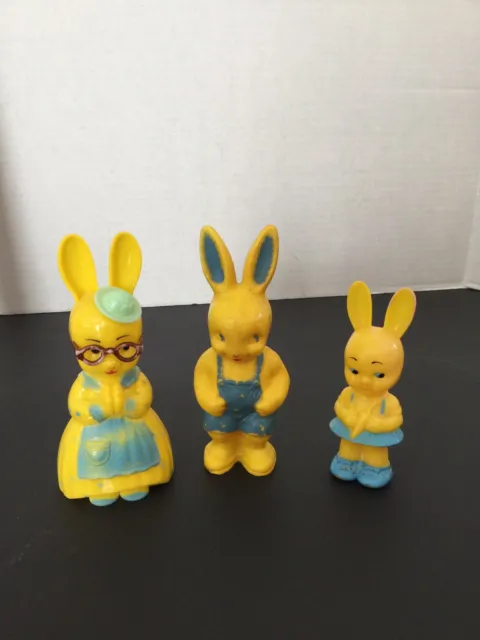 Lot Of Vintage Easter Bunny Rabbit Knickerbocker Rattle Figures Toys