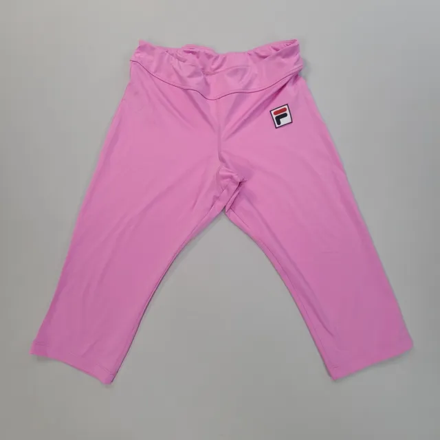 Fila Pants Womens Small Pink Cropped Capri Leggings Outdoors Casual Ladies