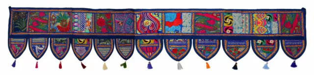 Handmade Ethnic Home Decor Toran Tapestry Embroidered Garland Door Hanging Blue