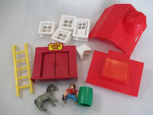 Lincoln Logs Mixed Farm Barn Ranch Building Horse Roof Door Replacement Lot