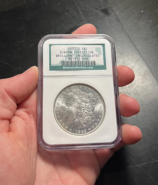 1885-O NGC Brillian Uncirculated Binion Collection Morgan Dollar
