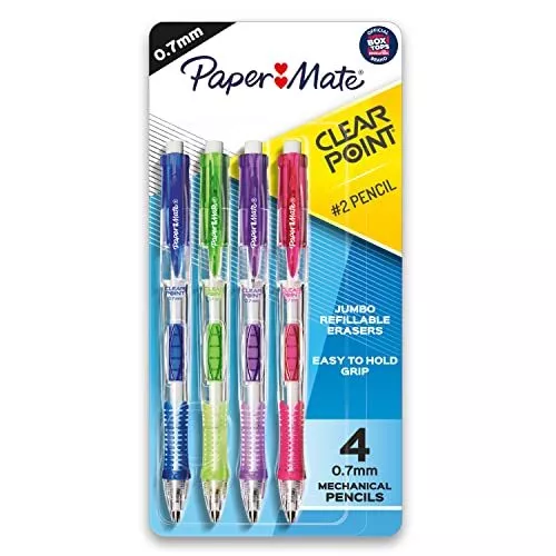 Clearpoint Mechanical Pencils, 0.7mm, HB #2, Fashion Barrels, 4 Count