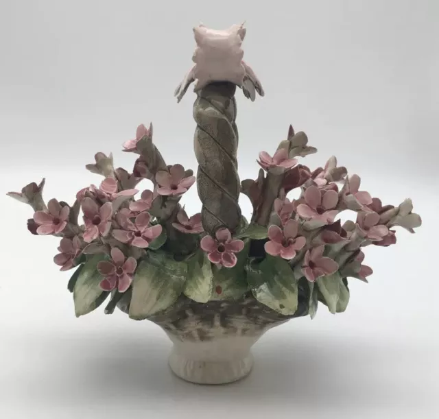 Stunning Vintage Capodimonte Porcelain Flower Basket, Italy