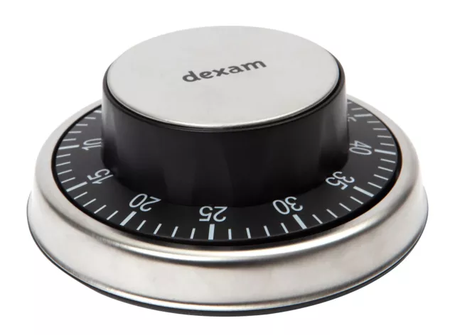 Dexam Safe Lock Style Brushed Steel Wind-Up Magnetic Timer in Black 17840459