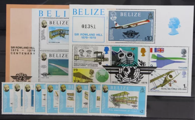 Belize 420-428 and Block 8 and 9 Mint Aviation #GY149