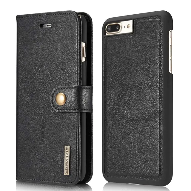 [RFID Protection] [2 Cases In 1] Premium REAL Leather Case For iPhone 8 7 Plus