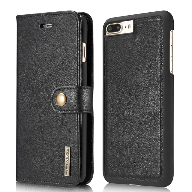 [RFID Protection] [2 Cases In 1] Premium REAL Leather Case For iPhone 8 7 Plus