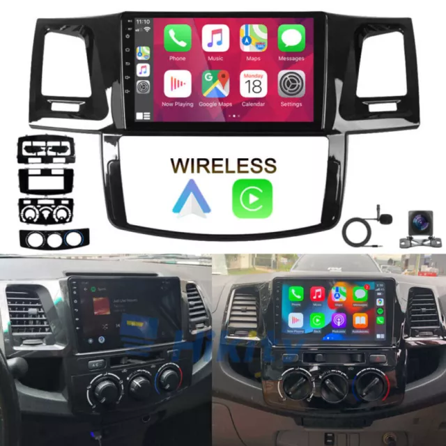 9" Android 13 Car Stereo GPS Apple CarPlay Head Unit For Toyota Hilux 2005-2015