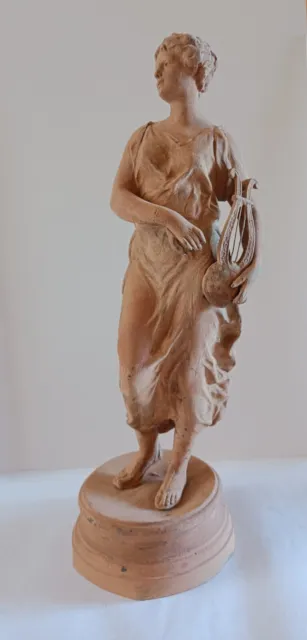 Sculpture en Régule par Ernest Rancoulet. Erato, la Muse à la Lyre.