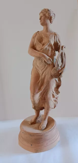 Sculpture en Régule par Ernest Rancoulet. Erato, la Muse à la Lyre.