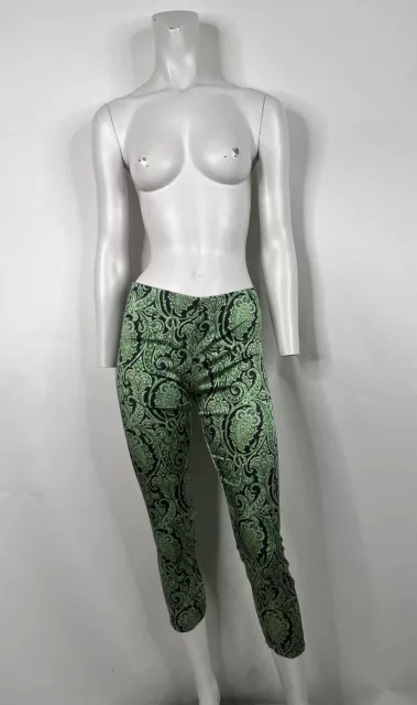 Vtg Dolce & Gabbana Ss2000 Green Paisley Silk Pants 40 S