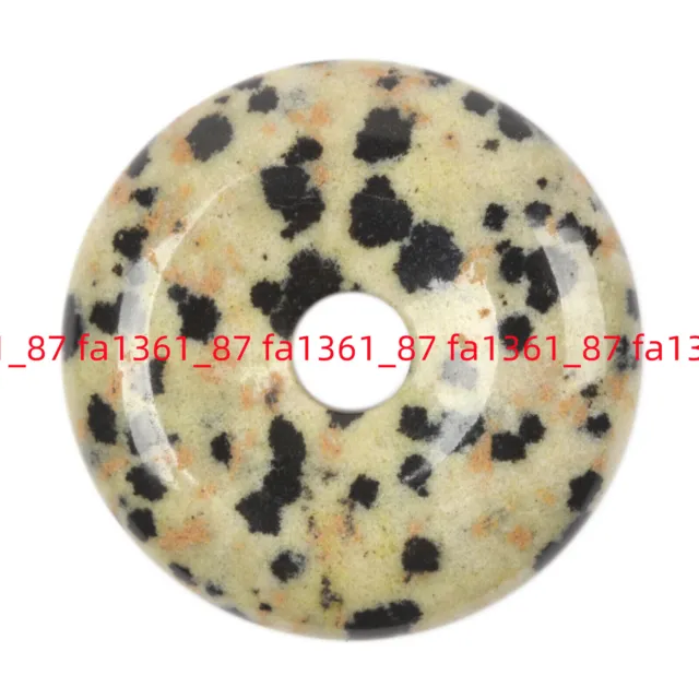 Colgante círculo de rosquilla de jaspe gemstnoe de dálmata natural talla 50 mm