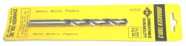 2pcs. 11/32" Twist Drill Bit straight shank hs hss high speed steel 4-7/8 Long
