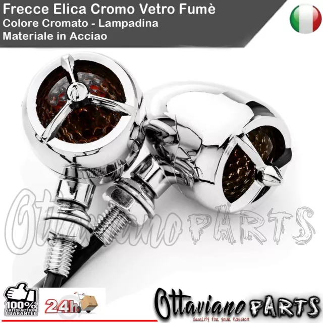 2 FRECCE BULLET CROMO ELICA per MOTO CAFE RACER CUSTOM M90C