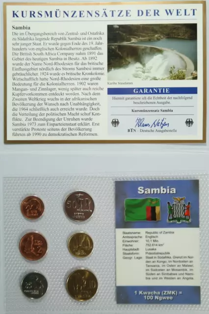 Sambia - KMS Kursmünzensatz Bilster Noppenfolie BTN Münzen / 2