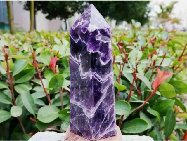 1pc Natural Dream amethyst quartz obelisk crystal wand point healing 500g+