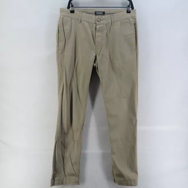 SABA Denim Chino Pants Mens Adult Size 34 Tan Button Up Straight Smart Casual