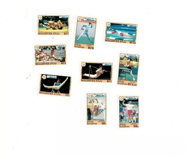 VINTAGE CLASSICS - MALDIVES SC # 1747-55 Barcelona Olympics 92 Set of 9 MNH