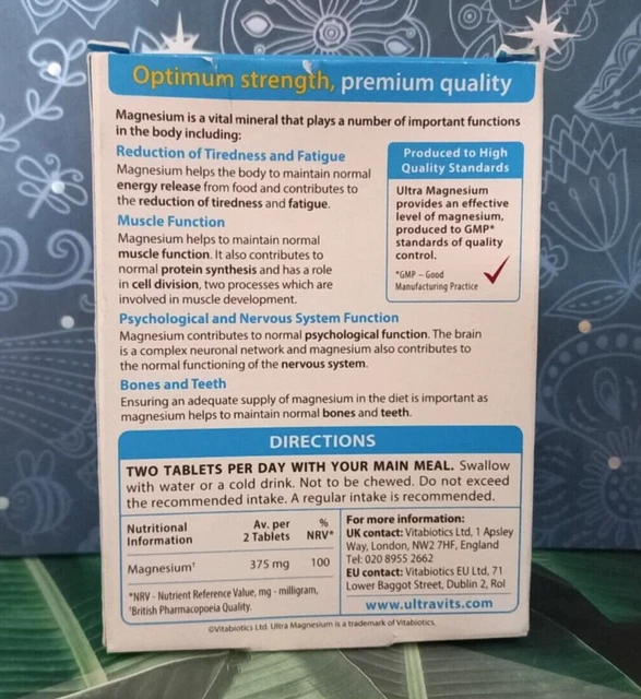 VITABIOTICS ULTRA MAGNESIUM Premium Quality 60 Tablets £3.50 PicClick UK