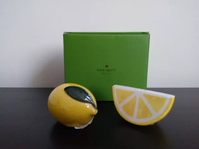 KATE SPADE  By Lenox "Lemon With A Twist" Salt & Pepper Shaker Set New with Box