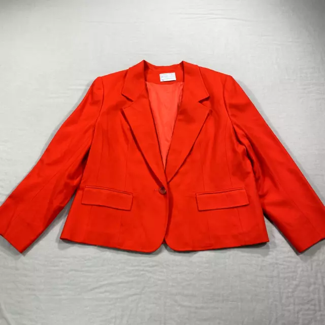 VINTAGE Pendleton Blazer Womens Size 20 Red Virgin Wool Button Coat 70s Made USA