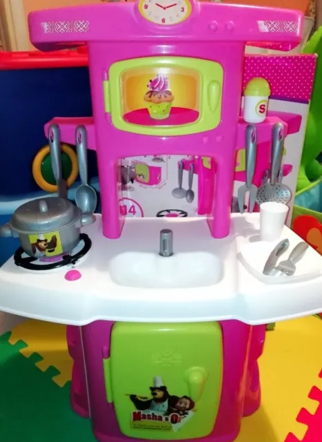 Smoby Masha E Orso Prima Cucina Gioco + Set Cucina Varie 2