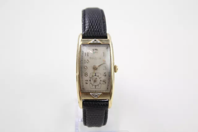 Bulova Wristwatch Mens Art Deco 10k Gold Filled Handwind Working