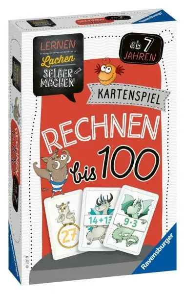 Ravensburger Kinder Kartenspiel Lernen Lachen Selbermachen Rechnen bis 100 80660