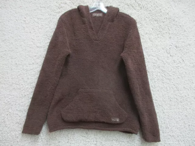 Life Is Good Sweater Medium Adult Brown Hoodie Sherpa Fleece Pullover Womens M