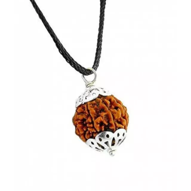 3 Mukhi Trois Face Népal Rudraksha Perles Pendentif Argent pour Hommes et Femmes