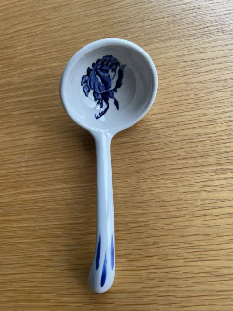 Vintage Blakeney Staffordshire Blue & White Ironstone Ceramic Ladle 17 cm L