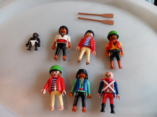 Playmobil Pirates x 6 & A Monkey , Two Oars Toy Figures Playmobil
