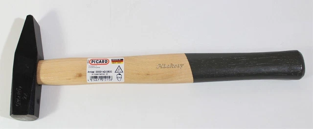 PICARD Marteau de serrurier 500 g Marteau d'atelier avec manche en hickory manch