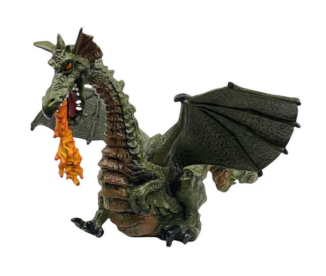 Papo 2005 Fire Breathing Green Dragon with Wings 3.75" Toy Figure Collectible
