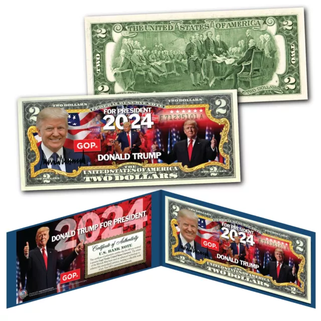 DONALD TRUMP for PRESIDENT 2024 - Official Genuine Legal Tender U.S. $2 Bill