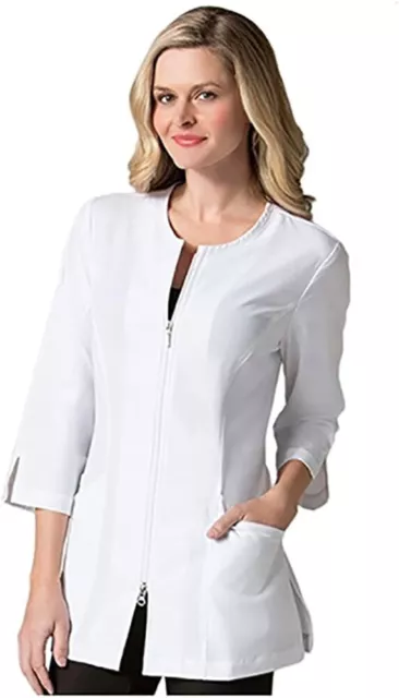 Maevn Smart Lab Coats 8803 - Ladies 3/4” Sleeve Jacket, White, Medium