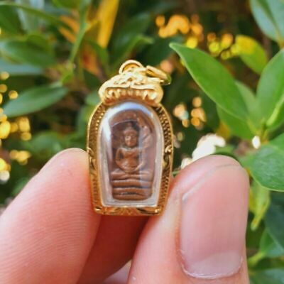 Pendant Phra Naga Prok LP Suk Talisman Coin Gold Micron Thai Buddha Amulet New.