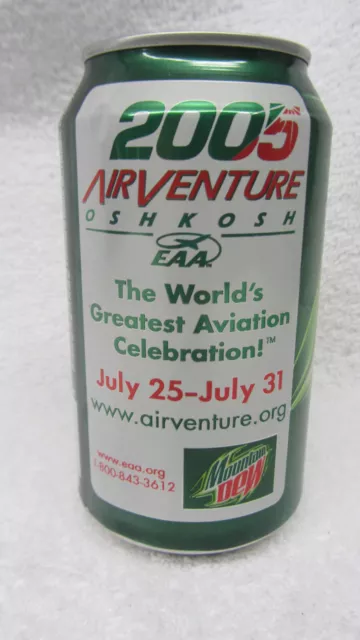 Vtg Mountain Dew OSHKOSH AIRVENTURE EAA Air Promotional 12 oz EMPTY MT CAN 2005