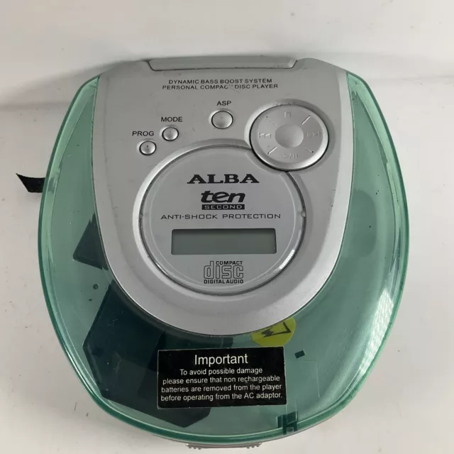 Alba Personal CD Player with box but not working properly - green colour #1