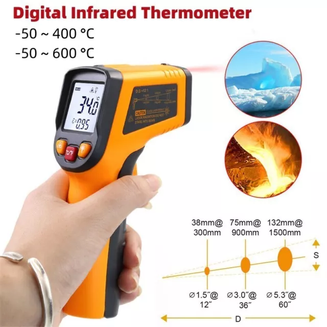 GM320 Infrared Thermometer Non-contact Digital Laser Infrared Temperature  Gun