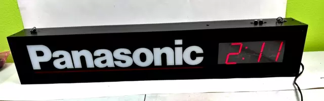 Vintage Panasonic Wall Light Digital Store Display Clock 33"x6" Pre-Owned Vintage Panasonic Wall Light Digital Store Display Clock 33"x6" Pre-Owned