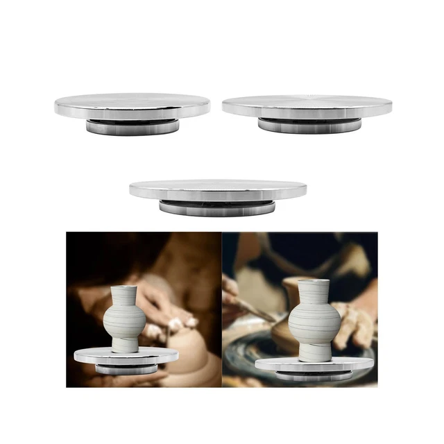 Plateau Tournant Poterie 25 Cm En Aluminium - Pour Sculpture, Peinture, Décoration De Gâteaux - Rotation Manuelle - 7