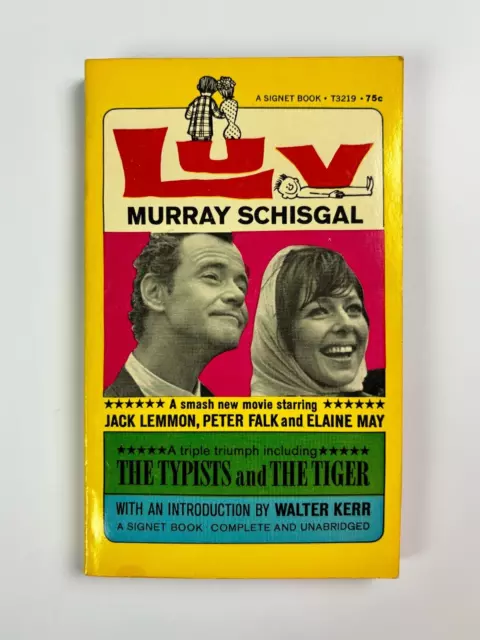 Luv by Murray Schisgal 1967 Signet Vintage Paperback, Jack Lemmon Movie Tie-In