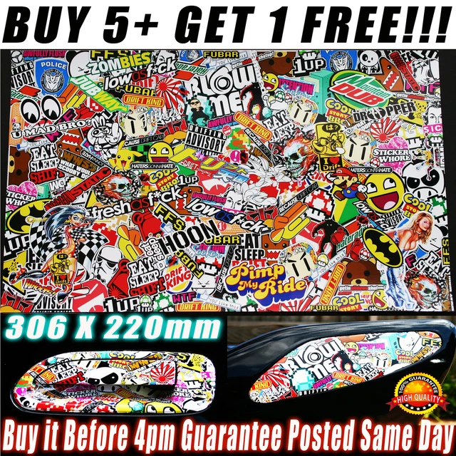 Foglio A4 Adesivi Drift Bombing Per Auto RC 1/10 &ndash; Decalcomanie Sticker Bomb Per Modellismo
